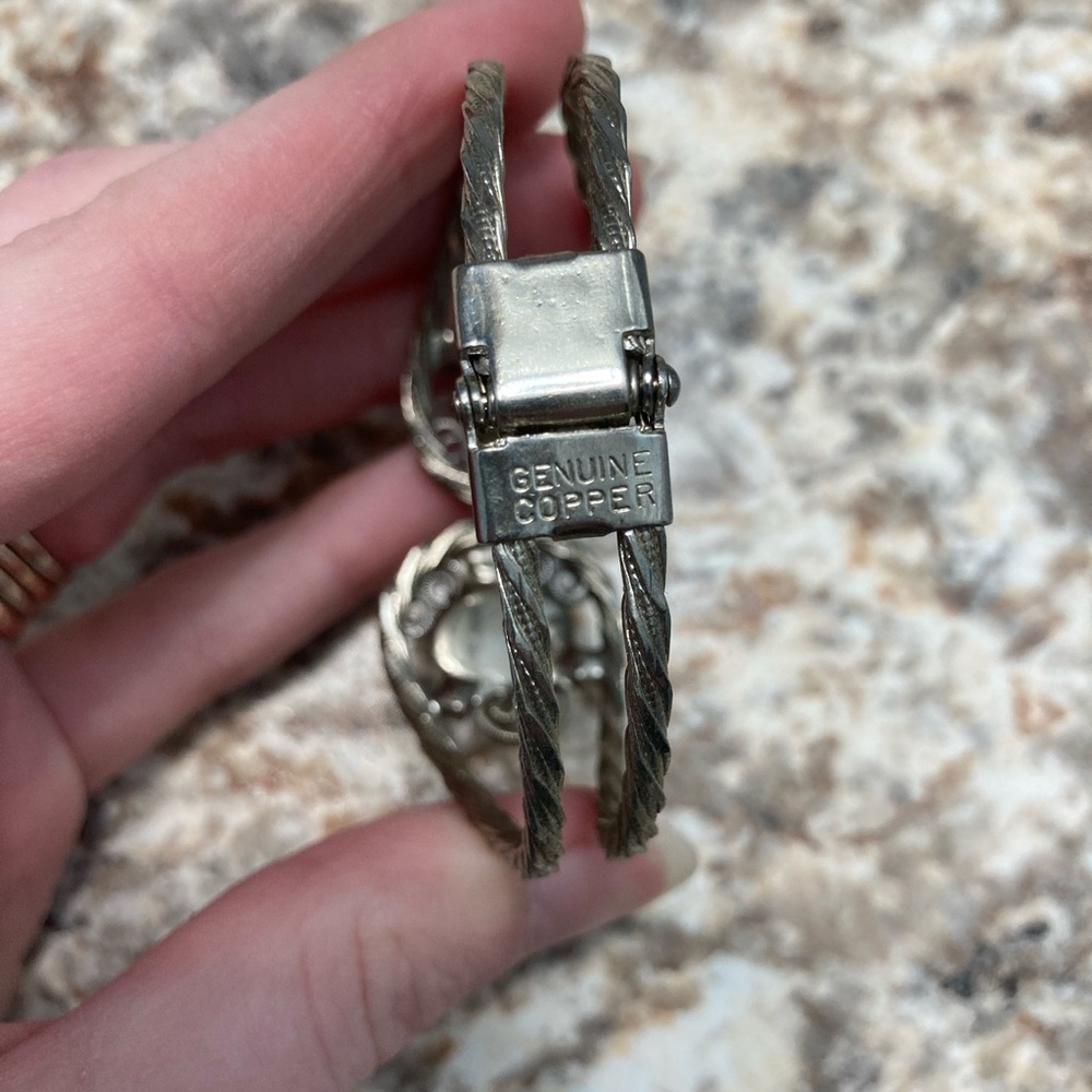 Copper wire and Turquoise Bracelet - Picture 5 of 5